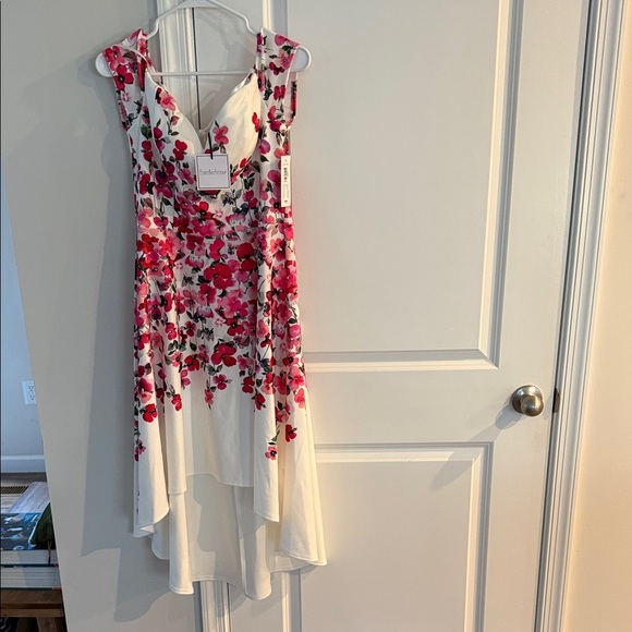 NWT Floral Sleeveless Dress with Asymmetrical Hem size 10 - Picture 1 of 4